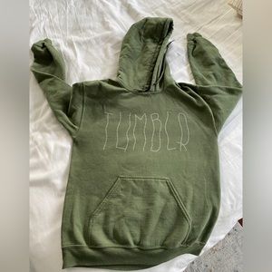 TUMBLR vintage green hoodie sweatshirt
